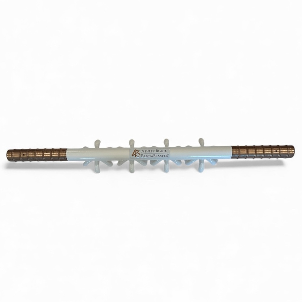 Ashley Black FasciaBlaster White and Gold Massage Tool